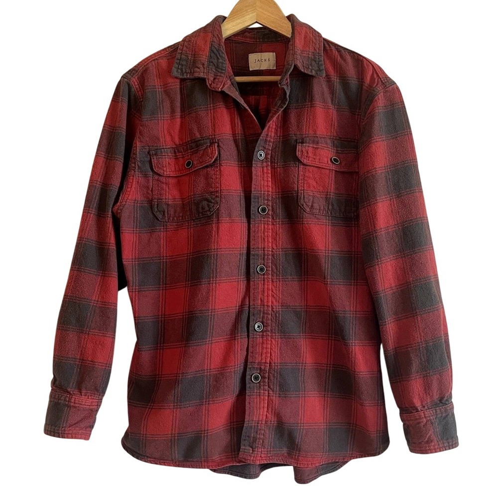 Jachs | Men's L, 100% cotton flannel,‎ red/grey plaid